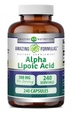 Formules étonnantes Alpha Lipoic Acid 300 mg Capsules Supplément , sans OGM , sans gluten , Fabriqué aux États-Unis (240 Nombre)