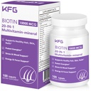 KFG Biotin 10000mcg, Women’s Multivitamin-Mineral, with Keratin, Collagen, Calcium, Niacinamide & Vitamins A, B, D, C, E, for Women Hair, Skin, Nail & Bone Health, 100 Tablets.