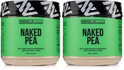 NAKED Vanilla Pea Protein Isola from North American Farms, seulement 3 ingrédients, Vanilla Vegan Protein, sans gluten, sans soja, sans OGM - 1LB (paquet de 2)