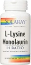 Solaray L-Lysine Monolaurin 1:1 Rapport, 60 Capsules (2 Pack)