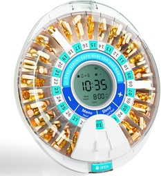 Windtrace Distributeur automatique de pilules pour les personnes âgées, Organisateur mensuel électronique de pilules avec alarme et lumière, 28 jours Smart Lock Distributeur de médicaments, Timed Pill Dispenser Machine pour ordonnances et vitamines