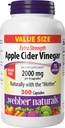 Webber Naturals Apple Cider Vinegar 2000 mg with The Mother, High Potency, 300 Capsules, 2000 mg per Serving, Natural Digestion Support, Non-GMO, Gluten, Dairy & Sugar Free