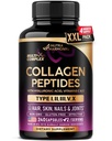 Multi Collagen Peptides - Hydrolyzed Types I, II, III, V & X - Collagen Supplement for Women 1300mg - w/ Hyaluronic Acid, Vitamins C & E - Skin, Hair, Nails & Joint Support - Made in USA, 240 Capsules