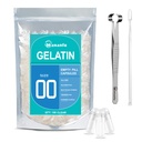 wananfu Size 00 Empty Capsules Gelatin (100 Count) Bundle with Capsule Tweezer and Micro Lab Spoon, Clear Fillable Gel Pill Capsules 00 for Making Your Own Supplements