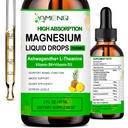 Supplément de magnésium liquide, gouttes organiques de complexe de magnésium 5-en-1, Glycinate, Taurat, Oxyde, Malate, Citrate w/L-Theanine, Ashwagandha pour Cortisol, Sommeil*, Stress, Muscle,