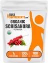 BulkSupplements.com Organic Schisandra Powder - Organic Schisandra Supplement, from Schisandra Berry - Gluten Free - 1g per Serving, 100g (3.5 oz) (Pack of 1)
