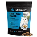 Skin & Coat Santé Croustillante et crémeuse Chews - Omégas, Vitamine C + E, Supplément de biotine, Apaisant la peau et favorise le manteau brillant, Suppléments de chat et vitamines - Poulet (30 jours d'approvisionnement)