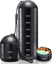 Zannaki Weekly Pill Organizer 7 Jour 2 fois par jour, Portable Metal Travel Waterproof AM PM Pill Box, Grand conteneur de cas de pilule, BPA sans médicament quotidien Organisateur de la vitamine, huile de poisson, supplément