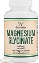 Magnesium Glycinate 400mg, 90 Capsules (Vegan Safe, Third Party Tested, Gluten Free, Non-GMO) High Absorption Magnesium by Double Wood Supplements