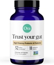 Probiotiques organiques Ora avec prébiotiques - 52 milliards CFU 11 Fraises cliniques pour la santé digestive, faites confiance à votre Gut, sans gluten, 60 capsules