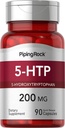 Piping Rock 5-HTP Supplement: 200mg: 90 Capsules: 5-Hydroxytryptophane: Griffonia Simplicfolia Extract: non-OGM, sans gluten