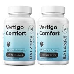 Vertigo Relief Supplement 1750mg, 90 Capsules - Natural Support for Motion Sickness, Dizziness, Tinnitus, Migraines, Inner Ear Balance