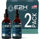 E2H Extrait de Currant Noir Naturel, Graine de Currant Noir pressée à froid - Système immunitaire santé - Absorbant rapidement liquide (2 bouteilles)