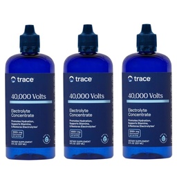 Trace Minerals 40,000 Volts - gouttes de supplément concentré pour le soutien des électrolytes - Soutien de la santé musculaire et de la vitalité - Boissons d'entraînement pour aider à l'hydratation - 8 fl oz (paquet de 3) (144 portions)