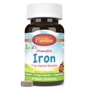 Carlson - Kid's Chewable Iron, 15 mg, Absorption supérieure, santé du sang, production d'énergie et bien-être optimal, goût naturel de fraise, 60 comprimés