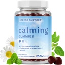 Calming Ashwagandha Gummies for Teens | Stress Relief Supplement with Theanine, GABA, Chamomile & Lemon Balm Calm Sleep Gummies | Natural Raspberry Flavor, Non-GMO, Third-Party Tested | 60 Ct