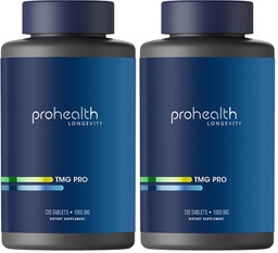 ProHealth Longevity | TMG Supplements (Trimethylglycine), Betaine Anhydrous - 1,000 mg, 120 Tablets - Methylation Support (120 Count (Pack of 2))