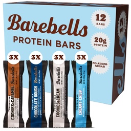 Barebells Protein Bars People's Choice Variety Pack – 12 Bars, Nutritious Snacks with 20g of High Protein - Chocolate Treat with 1g of Total Sugars - Perfect on The Go Breakfast Bars