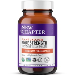 Nouveau chapitre Supplément de calcium - Calcium organique avec magnésium, vitamine D3+K2, 70+ minéraux traces pour la santé des os, sans gluten, comprimés minces faciles à avaler - 180 Compte