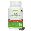 Igennus Clean Iron Bisglycinate 20mg, Vitamin C, 6 Month Supply, Gentle Chelated High Absorption Formula & Targeted Release Ferrous Bisglycinate for Women and Men, One Daily, Vegan, 180 Tablets