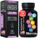 Vegan Iron Supplements for Women with Folic Acid - 35mg Gentle Iron, 400mcg Folic Acid - Ferrous Sulfate Blood Builder for Anemia, Pregnant Women and Red Blood Cell Support - 60 Gluten-Free Tablets