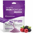 Go Wise Gentle Iron Powder Supplement No Water | with Vitamin C, B6, B12 & Folic Acid | Supports Low Ferritin, No Metallic Taste | Vegan Iron Supplement for Women, Men & Bariatric | 14 Packets