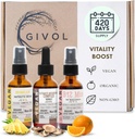 Vitality Boost Bundle Liquid Spray - Complexe de champignons ultime, Bromelain, B12 méthylcobalamine - Multivitamine complète - à base végétale, non-OGM, sans gluten, sans sucre 2 Fl Oz (420 jours d'approvisionnement)