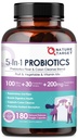 NATURE TARGET Probiotiques pour la santé digestive des femmes-hommes, les hommes-femmes probiotiques avec les prébiotiques, 100 milliards d'UCF pour la santé des Guts et des Immunes, 180 capsules de Veggie (90 jours d'approvisionnement)