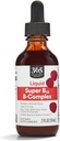 365 par le marché des aliments entiers, Super B-12 B-Complex supplément liquide, framboise saveur naturelle, végétalien, 2 Fl Oz