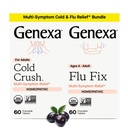 Genexa Cold Crush & Flu Fix Bundle | Multi-Symptom Cold & Flu Relief for Families | Certified Organic & Non-GMO | Homeopathic Remedy Made Clean | Organic Acai Berry Flavor - 60 Chewable Tablets | Age