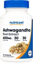 Nutricost Ashwagandha Root Extract Herbal Supplement 600mg, 30 Capsules - Vegetarian, GMO-Free, Gluten Free