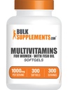 BulkSupplements.com Multivitamine pour femmes softgels - Multivitamine pour femmes avec fer, supplément multiminéral, avec huile de poisson - sans gluten, 1 Softgel par portion, 300 Compte (paquet de 1)