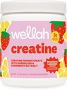 La créatine de Wellah pour les femmes - Monohydrate de créatine avec extrait de dandelion et canneberge (50 portions, citronnade de fraise)