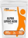 BulkSupplements.com poudre d'acide lipoïque alpha - supplément ALA, supplément antioxydant - sans gluten, 600mg par portion, 1kg (2,2 lbs) (paquet de 1)