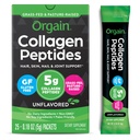 Paquets de voyage de collagène hydrolysé pour femmes et hommes - 5g de collagène herbeux par portion, cheveux, peau, ongles et complément de soutien articulaire, non-OGM, type I et III - non aromatisé (25 comte)