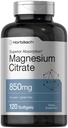Horbäach Magnesium Citrate | 850mg | 120 Softgels | Superior Absorption | Non-GMO and Gluten Free Formula
