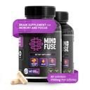 (2 Pack) - Nootropic Memory Booster Supplement for Adults - Lion’s Mane Capsules with Omega-3, Ashwagandha & L-Theanine for Focus & Memory - Gluten-Free 120 Capsules