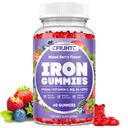 Iron Gummies for Women & Men - Iron Supplement with Vitamin B6, B12, C, Zinc, Folate for Adults & Kids - Support Iron Deficiency, Anemia, Energy Boost, Blood Builder - Sugar Free 60ct Mixed Berry