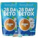 Skinny Boost Evening Tea-Cleanse and detox support, reduce bloating, cleanse colon, reduce toxins, vegan, sugar free-(2 PACK-)14 bags-lemon honey