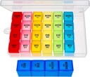 Organisateur hebdomadaire de pilules 4 fois par jour, Boîte d'organisateur de médicaments, Organisateur quotidien de pilules 7 jours, Cas de pilules, Porte-conteneur de pilules pour tenir les vitamines/huiles de poisson.