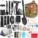 Survival Kit, 250Pcs Survival Gear First Aid Kit with Molle System Compatible Bag and Emergency Tent, Emergency Kit for Earthquake, Outdoor Adventure, Hiking, Hunting, Gifts for Men Women