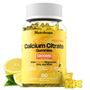 Citrate de calcium sans sucre Gommies 1200mg avec vitamine D3 K2, Magnésium, zinc, MSM pour les hommes et les femmes, os, muscles, soutien immunitaire, Absorption ultime supplément de calcium, végétalien, 60 comte