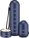 Zannaki Metal Moisture Proof Wöchentliche Pille Organizer, stapelbare Aluminiumlegierung BPA Kostenlose Reise Wandern 7 Tage Pille Box Fall Wasserdicht und große Anteil Pillen, Vitamine, Fischöl, Ergänzungen