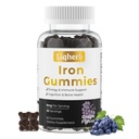 Iron Gummies for Women & Men, with VIT C & Boron, 8mg Advanced Absorption Iron Glycinate, Gentle on Stomach, Supports Energy, Immunity, Cognition & Bone Health, Grape Flavor, 60