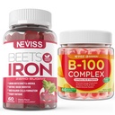 Gommies de fer sans sucre + Complexe Vitamine B100