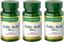 Acide folique 800 mcg Comprimés Résistance maximale, 3 bouteilles (250 Nombre)