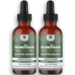 The One Healer Zeolite Detox for Kids & Adults – Pure Zeolite Drops with Methyl B12 and Vitamin D3 for Heavy Metal Detox and Full Body Cleanse – Advanced Natural Formula - 4oz Liquid Drops Supplement
