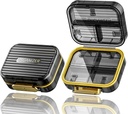 Travel Pill Case, Small Pill Box for Purse, Acedada Portable Daily Pill Container, Compact Moistureproof 7 Compartments Pill Organizer, Stylish Medicine Holder for Vitamins Fish Oils, Black