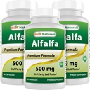Best Naturals Alfalfa Green Super Food 500 mg 180 Capsules (180 Nombre (paquet de 3))