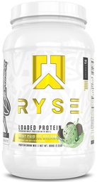 RYSE Loaded Protein Powder - Mint Chip Ice Cream - 25g Whey Protein Isolate & Concentrate with Prebiotic Fiber & MCTs - Low Carb, Low Sugar, Digestive-Friendly - 27 Servings / 2 lb Tub